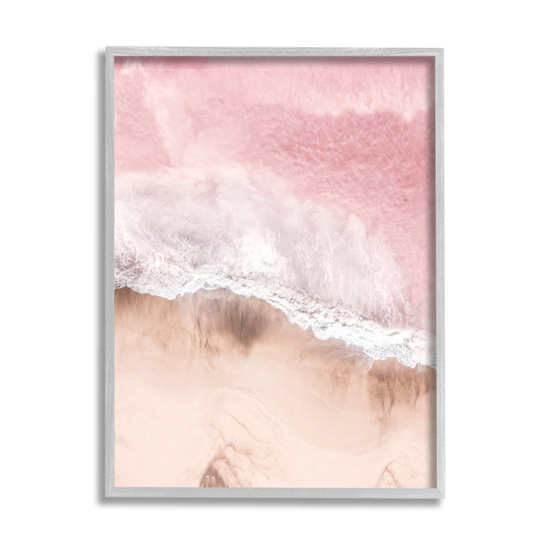 Bord de mer rose par Sissi et Seb, H 14 po x l 11 po x P 1,5 po, Estampe numérique Farmhouse