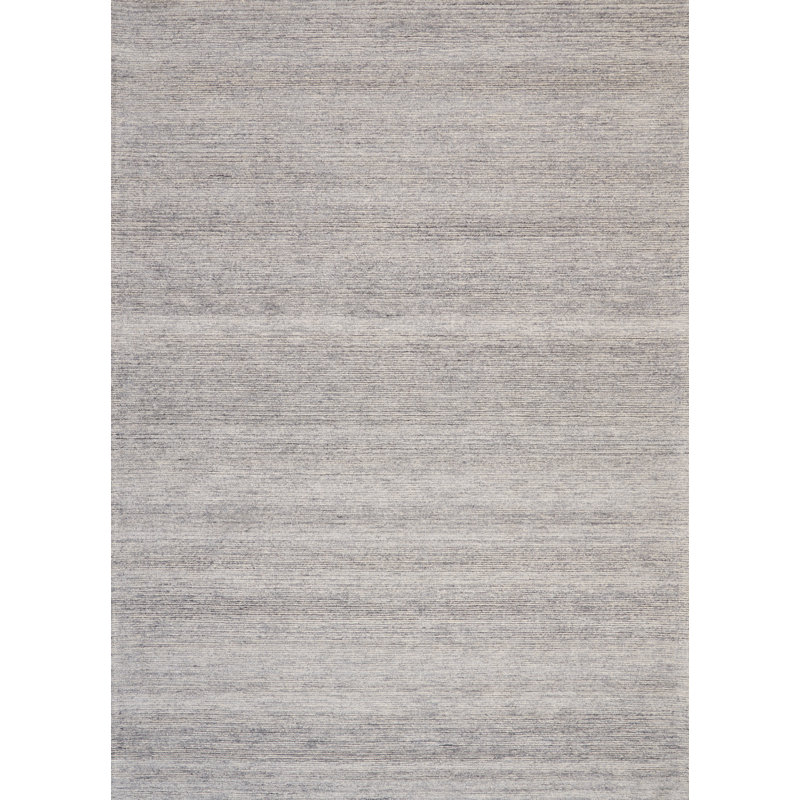 Tapis argenté touffeté à la main Zendejas, Rectangle 9 pi 6 po x 13 pi