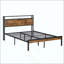 Base de lit plateforme en métal avec tête de lit et pied de lit en bois avec port USB, station de charge, 2 tiroirs, aucun sommier requis, assemblage facile