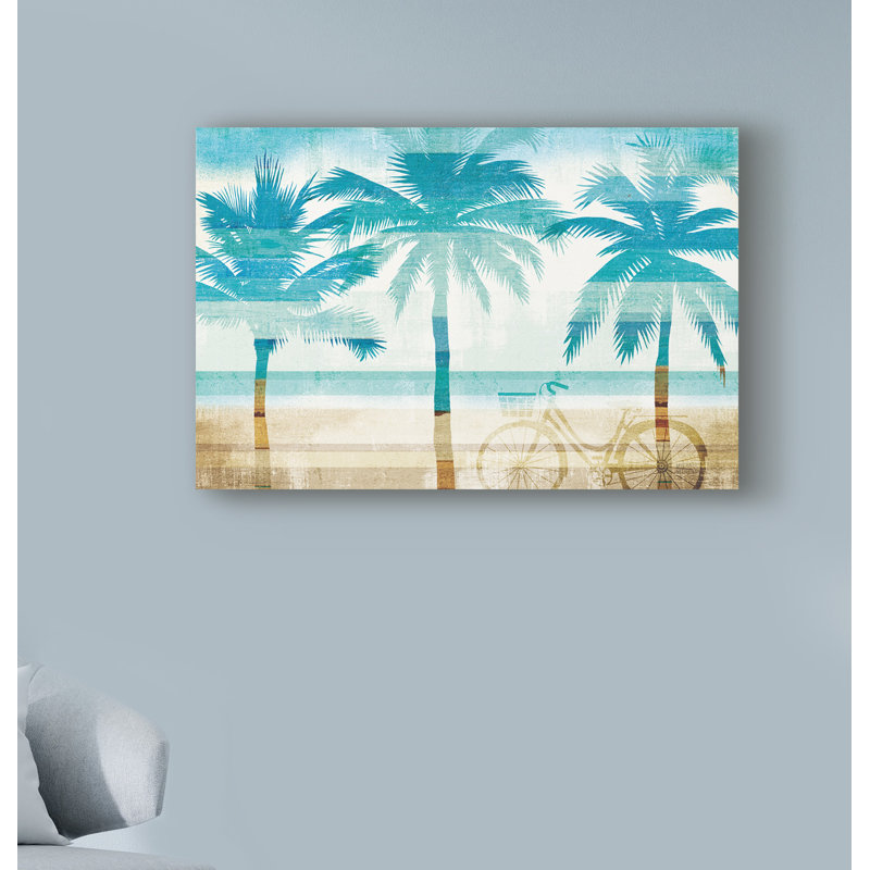 « beachscape palms i », reproduction d’impression sur toile tendue, H 19 po x l 19 po x P 2 po