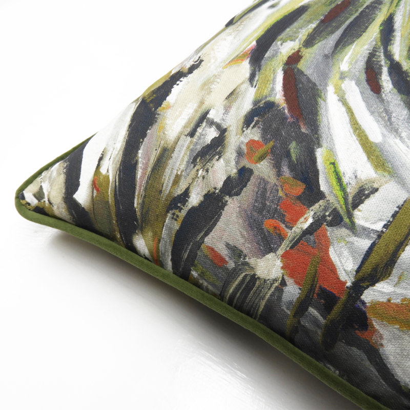 Floral Square Cushion, Papaya