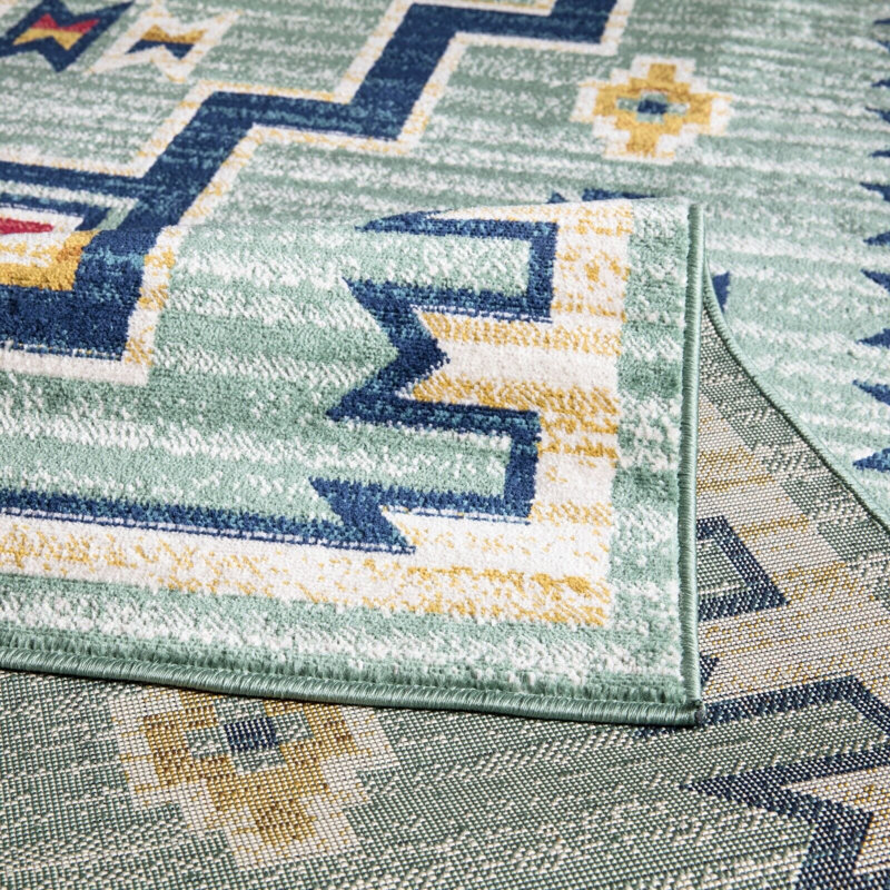 Bergeron Southwestern Indoor / Outdoor Area Rug, Rectangle 60cm x 110cm