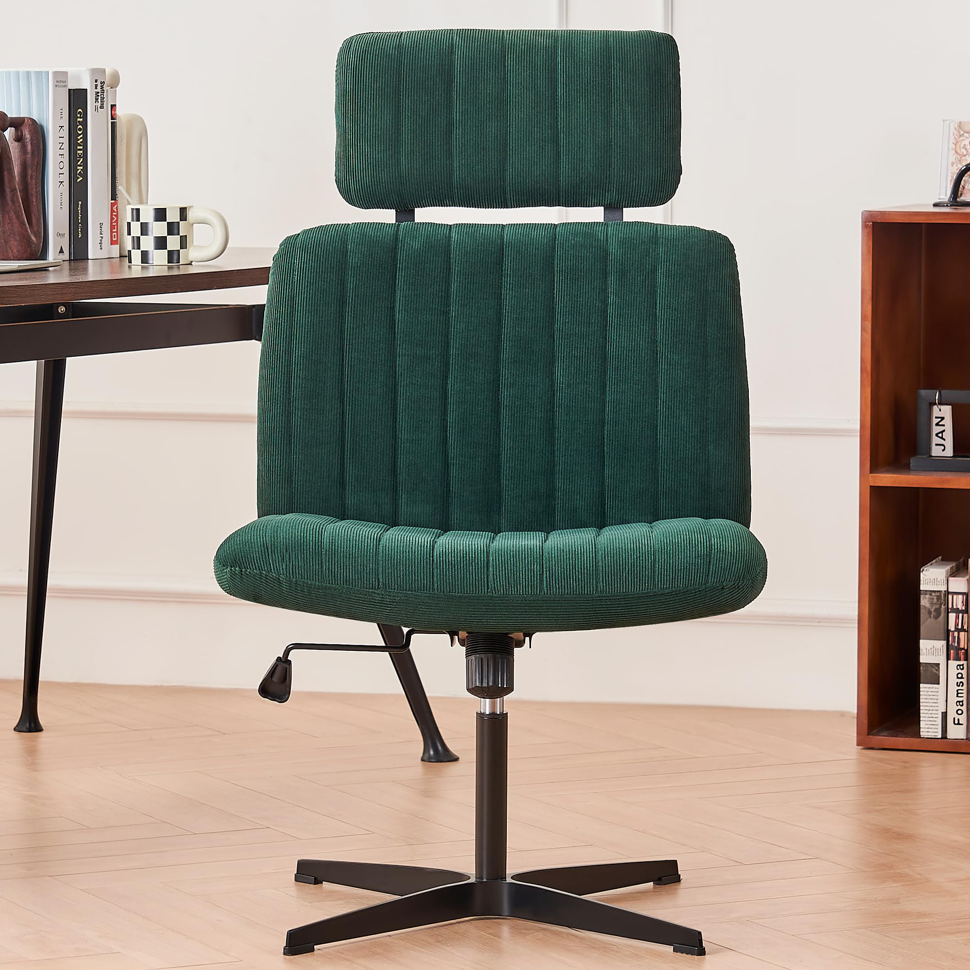 Latitude Run® Armless Criss Cross Legged Office Chair No Wheels