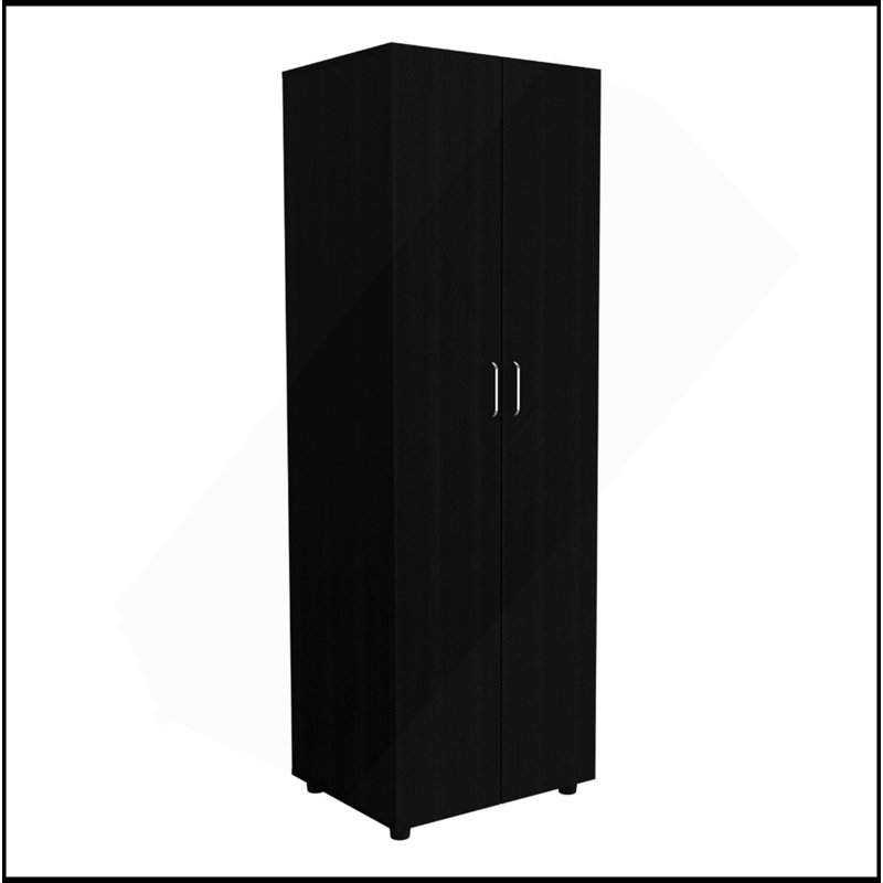 Slim Armoire Barkley, chambre à coucher, noir, Noir