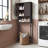 Trijal Metal & MDF Wood, Over Toilet Storage Cabinet with Barn Doors-342012887