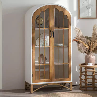 Modern Solid Wood Glass China Cabinet