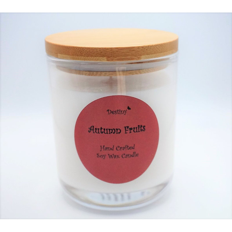 Autumn Fruits Scented Jar Candle with Glass Holder