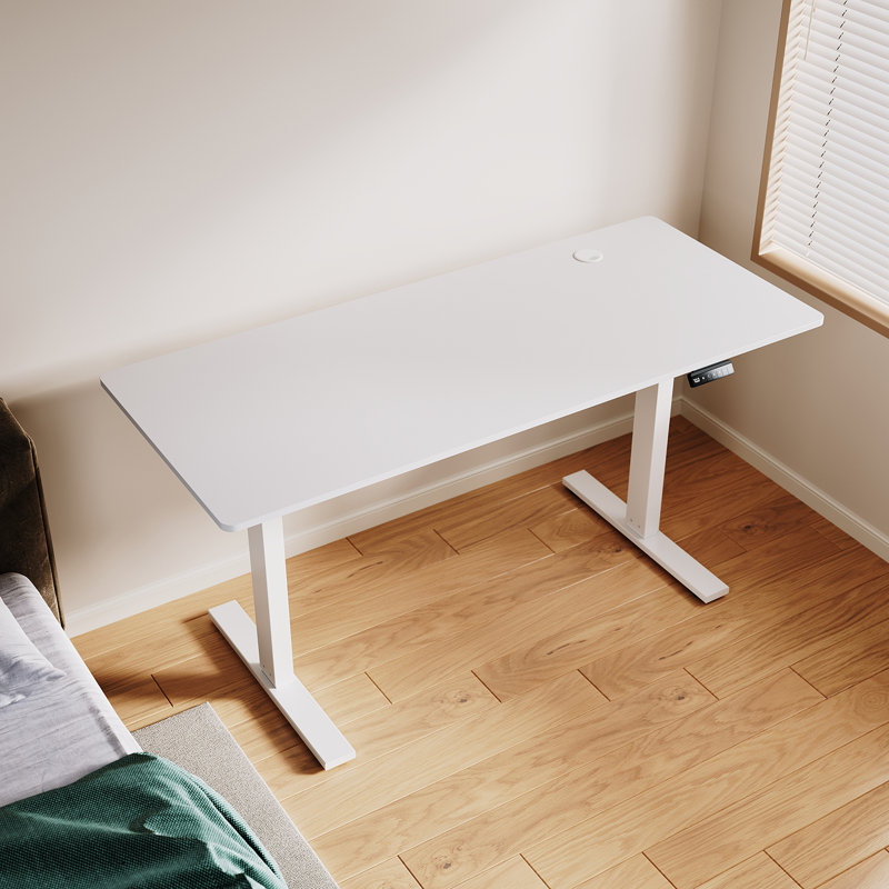 160Cm W Height Adjustable T-Shaped Standing Desk, White