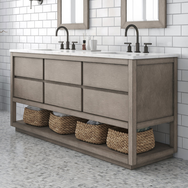 72'' W Double Vanity, Grey Oak