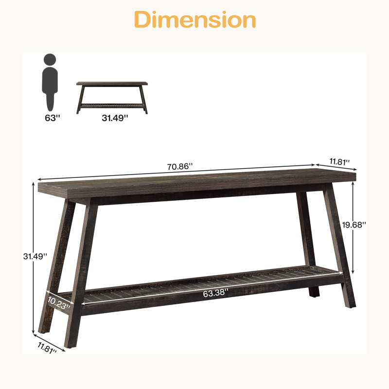 Canapé à 2 niveaux, console, table d'appoint