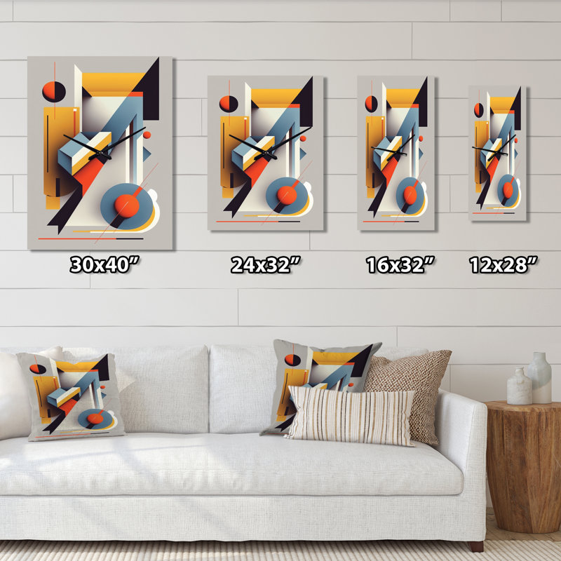 Graphic Retro Compositions V Aluminum Wall Clock, Extra Small