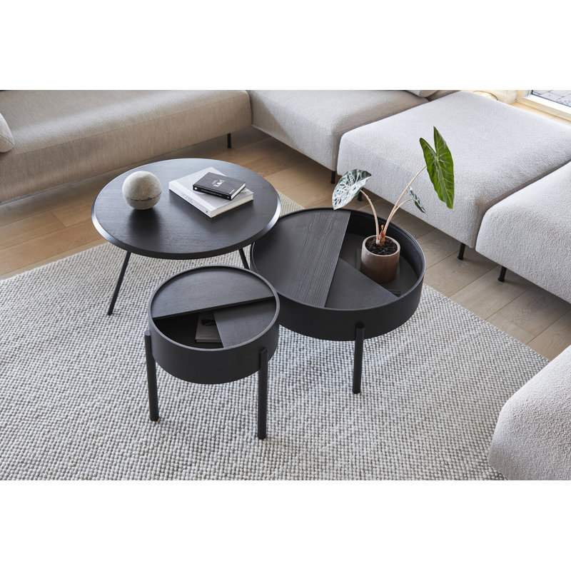 Arc Coffe Table, 15" H x 26" L x 26" W, Black