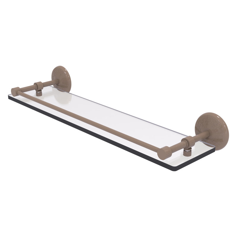 Tablette en verre trempé Yae Carlo, H 3 po x l 22 po x P 5 po, Beige ombré