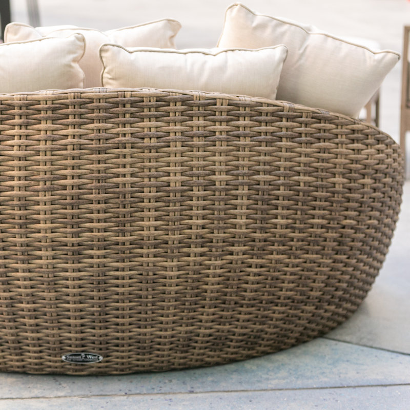 Havana Outdoor 2 - Seat Patio Daybed, Canvas Flax Sunbrella® Canvas