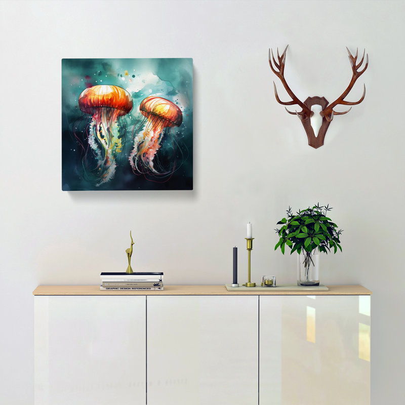 Jellyfish Abstract Art No.1 - Wrapped Canvas
