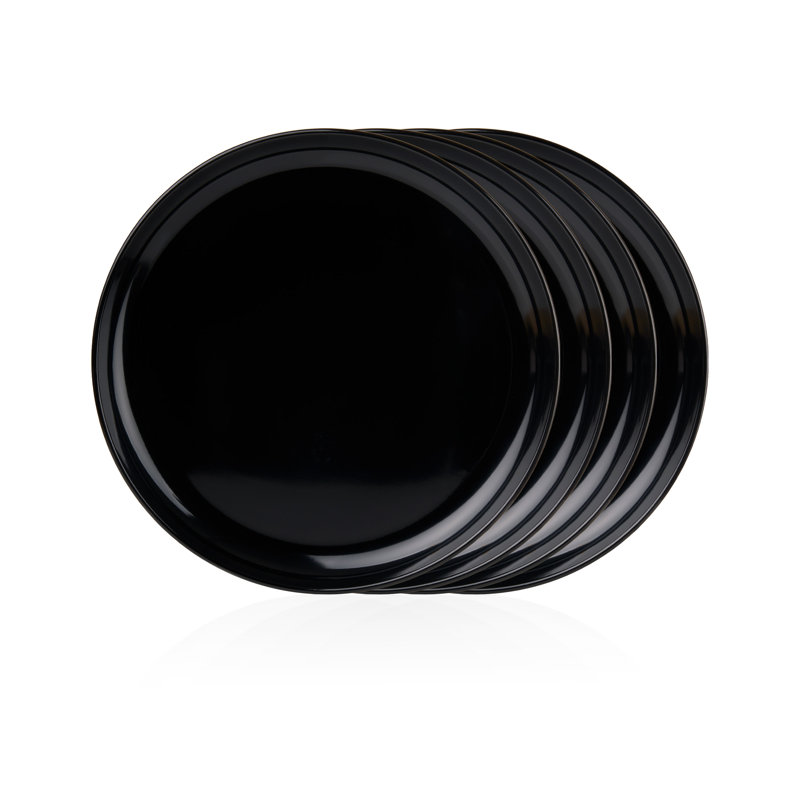 Assiette plate en mélamine Marbella, Noir