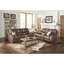 Fauteuil inclinable brun - porte-gobelets et coussins en mousse épais chauds avec console de rangement et porto, coussins, accoudoirs coussinés pour un repos confortable