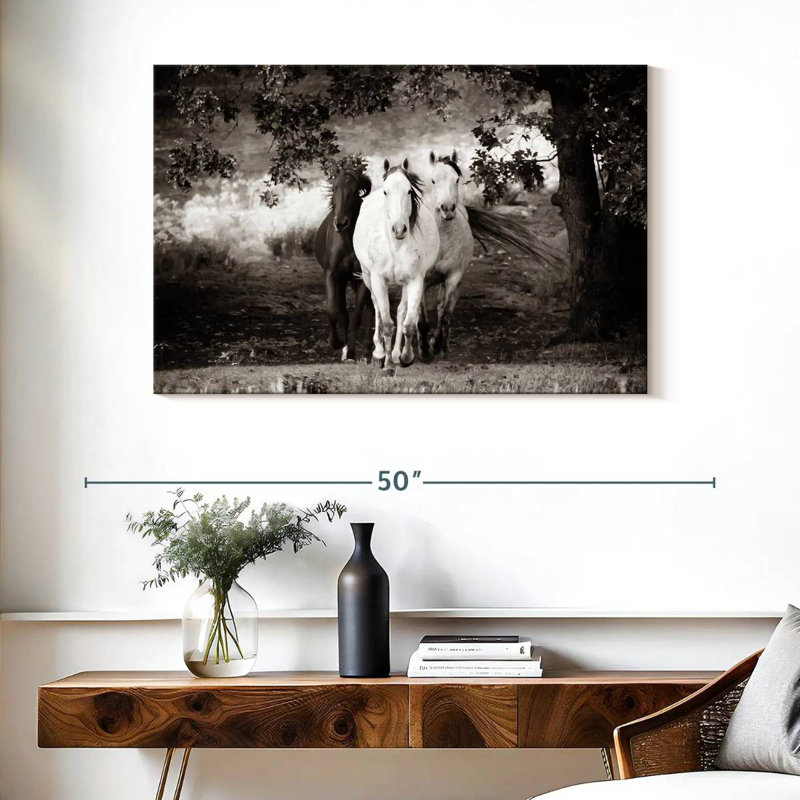 Crowle Three Wild Horses Sepia
