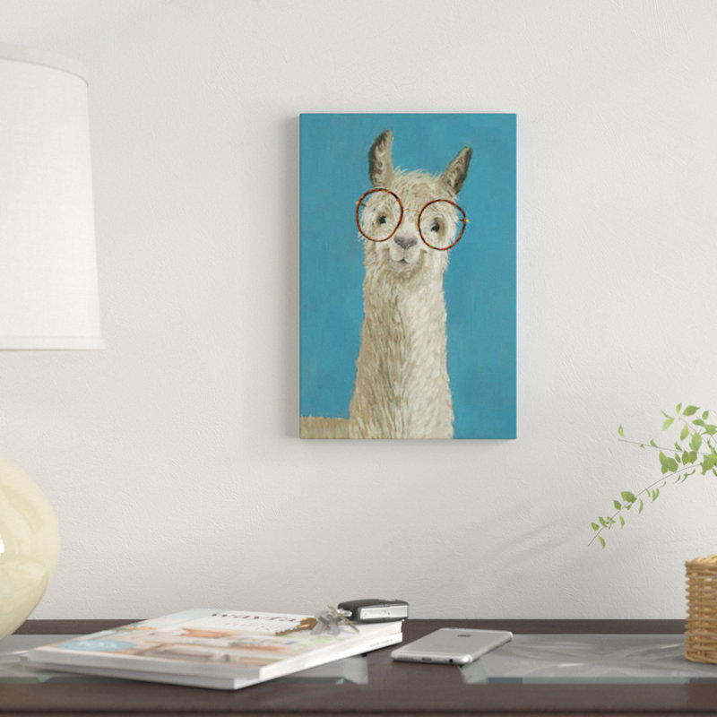 «Llama Specs III», art sur toile, H 12 po x l 8 po x P 0,75 po, Toile tendue, Pas de tapis