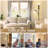 Auron 72'' Torchiere Floor Lamp for Living Room LED Standing Reading Light for Bedroom with Glass Shade for Living Room ,Bulbs Included (Red Brown,Glass 2 Head)