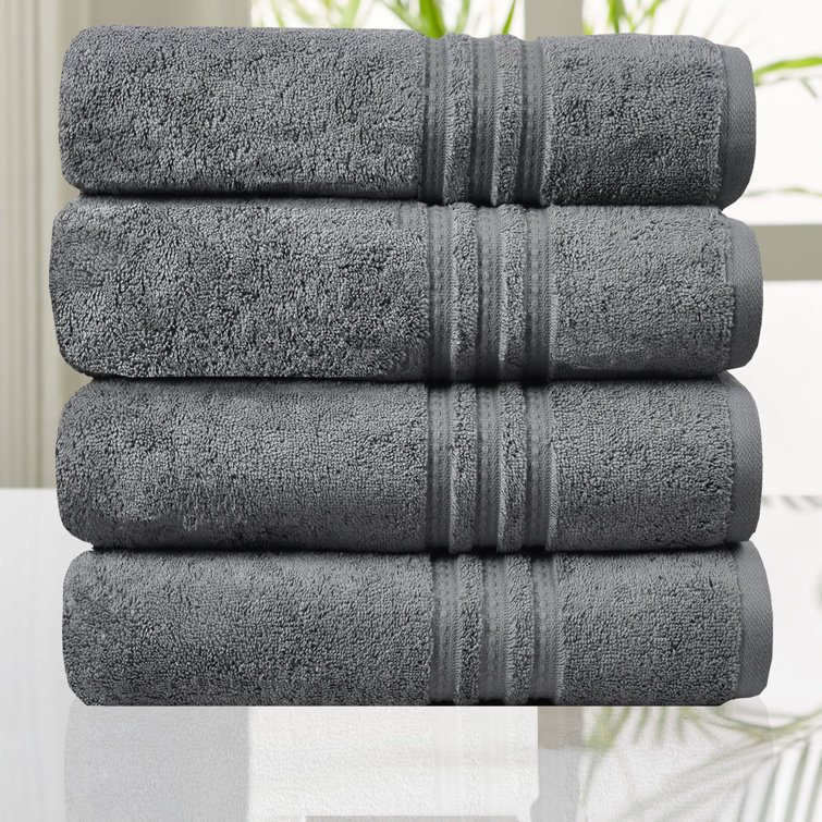 Trident Soft N Plush 6 Piece Cotton Highly Absorbent, Super Soft  Washcloths/Hand/Bath Towels, Black