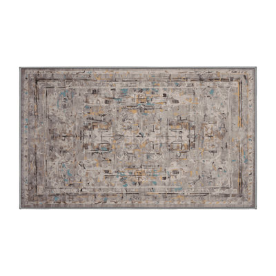 Machine Washable Grey Area Rug