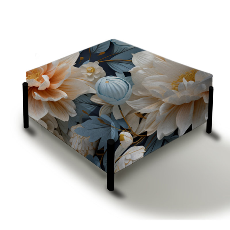 Motif victorien Boho Victorian Fusion - Grand repose-pieds carré floral