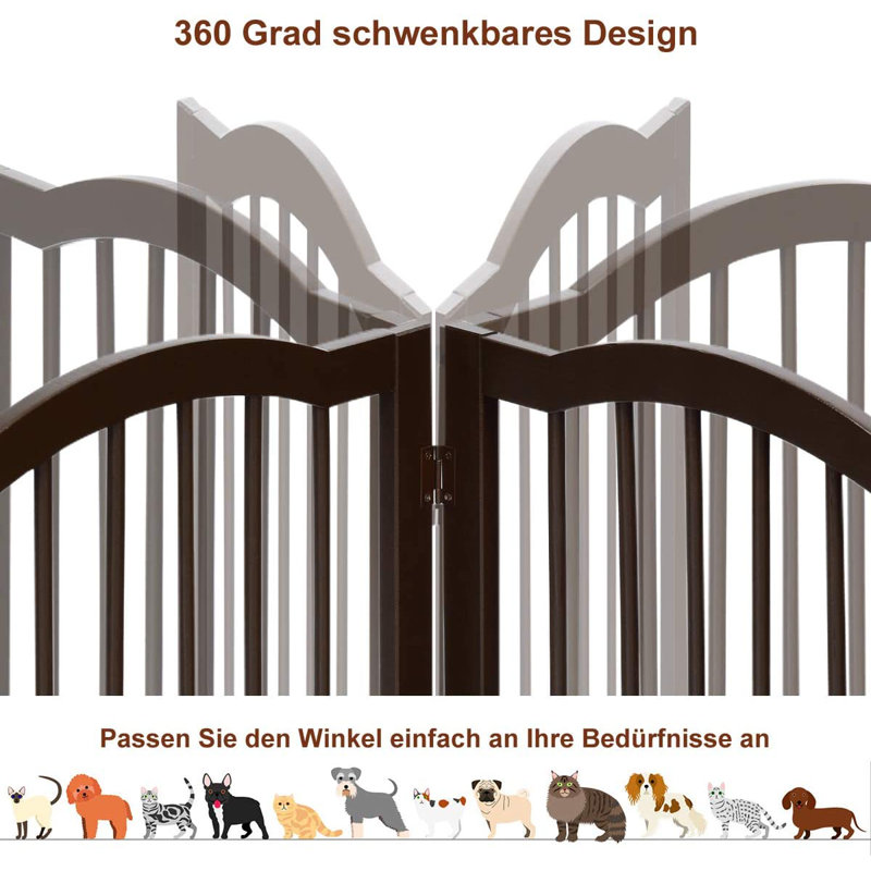 Coles Wood Free Standing Pet Gate With Door
