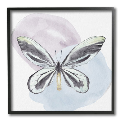 «Butterfly with Pastel Shapes», art de la giclée encadrée par Kim Allen