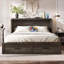 Armoire lit escamotable Murphy avec station de charge, lit plateforme pliable multifonctionnel avec 1 grand tiroir de rangement pour chambre d'amis, petite chambre-526741514-526741512