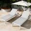 Méridienne d'extérieur pour 2 personnes - Aluminium, traité, capacité de 400 lb, réglable pour les chaises longues de patio de piscine 2, au bord de la piscine