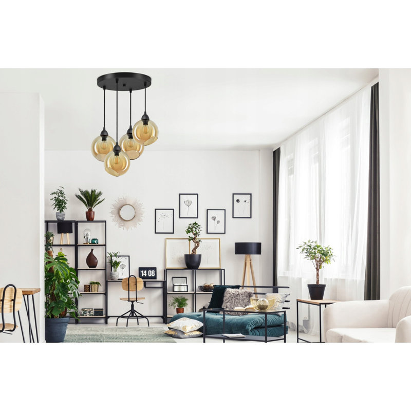 Beacsfield 4 - Light Cluster Pendant, Honey