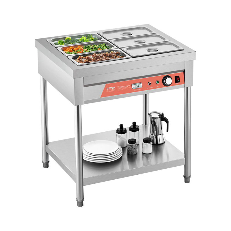6 réchauds à vapeur électriques commerciaux avec 1/3 casseroles