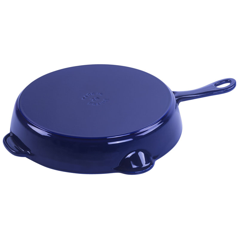 Pans Cast Iron Traditional Deep Frypan, Dark Blue, 8.5"