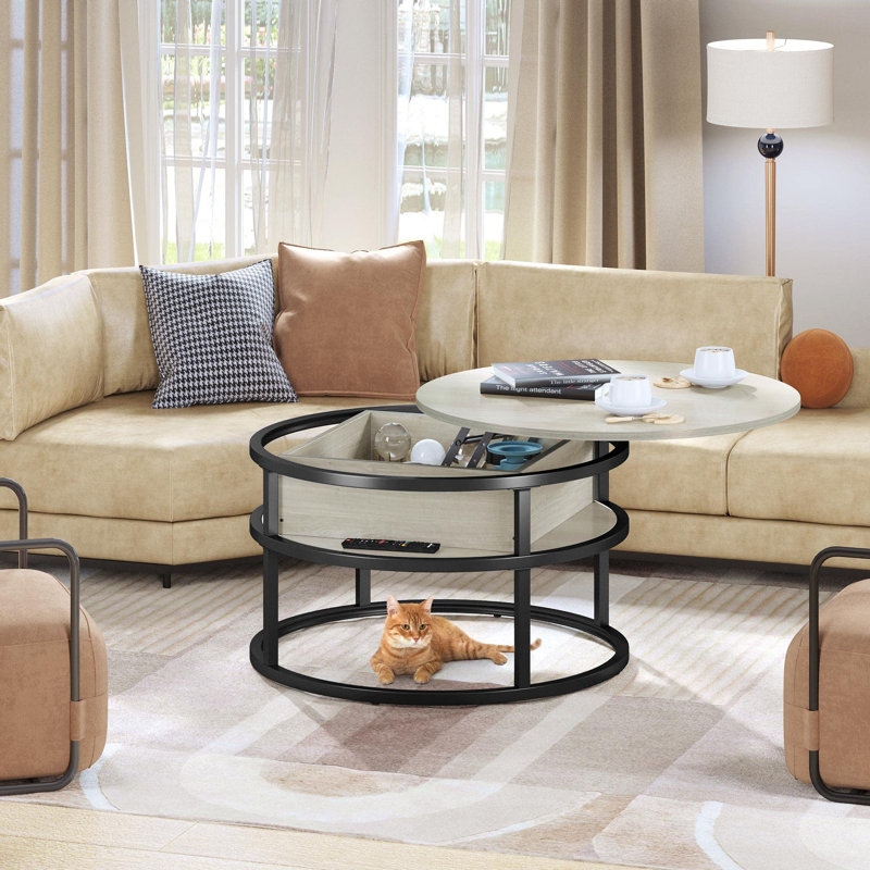 Granli Coffee Table, Black, White Oak
