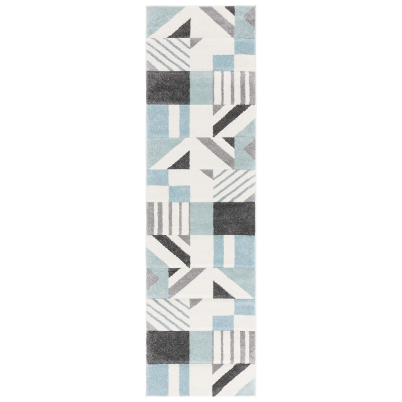Tapis à motif géométrique Jeromie Performance, Tapis de couloir 2 pi 3 po x 8 pi