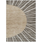 Tapis intérieur lavable abstrait 3 pi x 5 pi beige