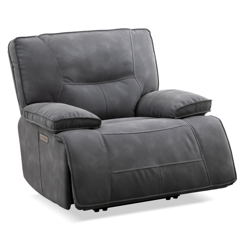 Pulchia 42" Upholstered Zero Gravity Power Recliner with Adjustable Headrest with Pillow Top Arms, Cobalt