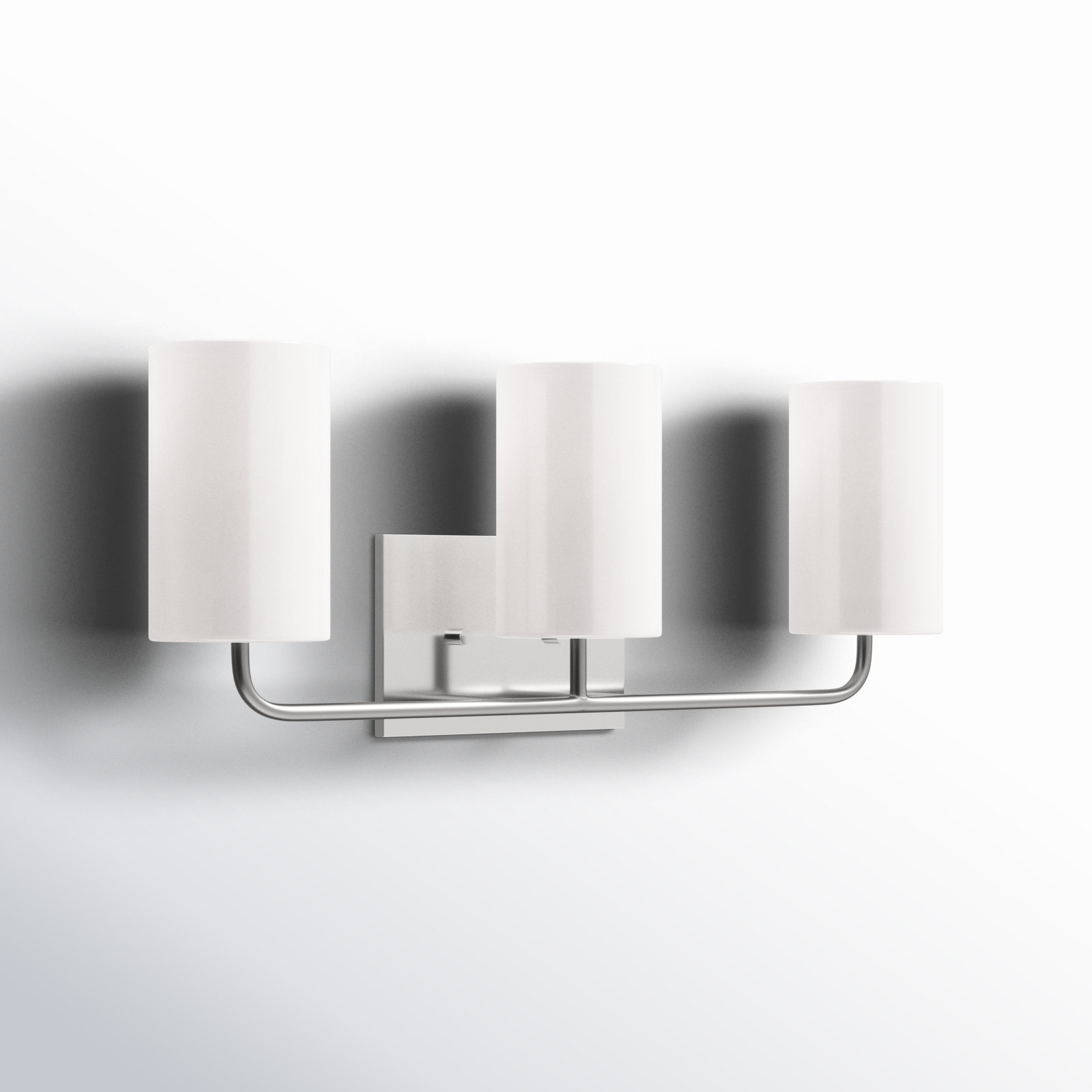 3 Light Transparent Dimmable Vanity Light, Brushed Steel, No