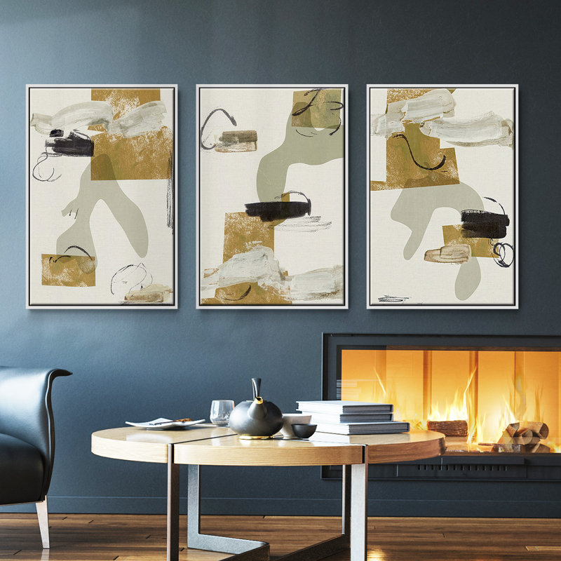 Garden Gems X, ensemble de 3 pièces encadrées sur toile, H 27 po x l 54 po, Cadre blanc