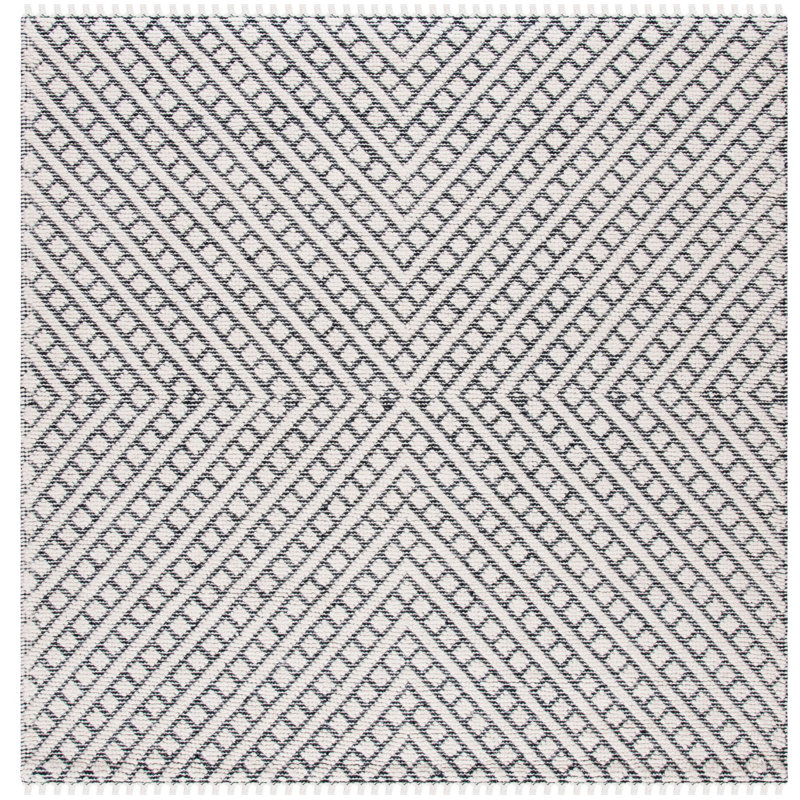 Barrington Ivory/Black Hand Tufted Wool/Cotton/Rug, Square 6'
