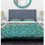 Ensemble de housse de couette à motif géométrique 2 pièces bleu sarcelle-38757878
