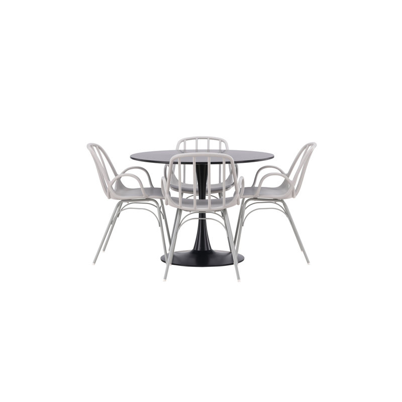 Canales 4 -Person Dining Set, Greige, Greige