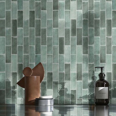 Carreaux de mur de métro brillant Zellige 2 po x 6 po Fez