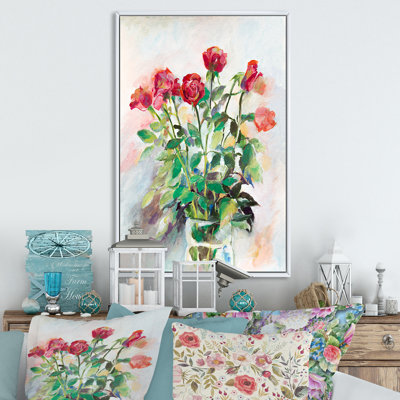 Pastel Summer Roses Vase " Pastel Summer Roses Vase "