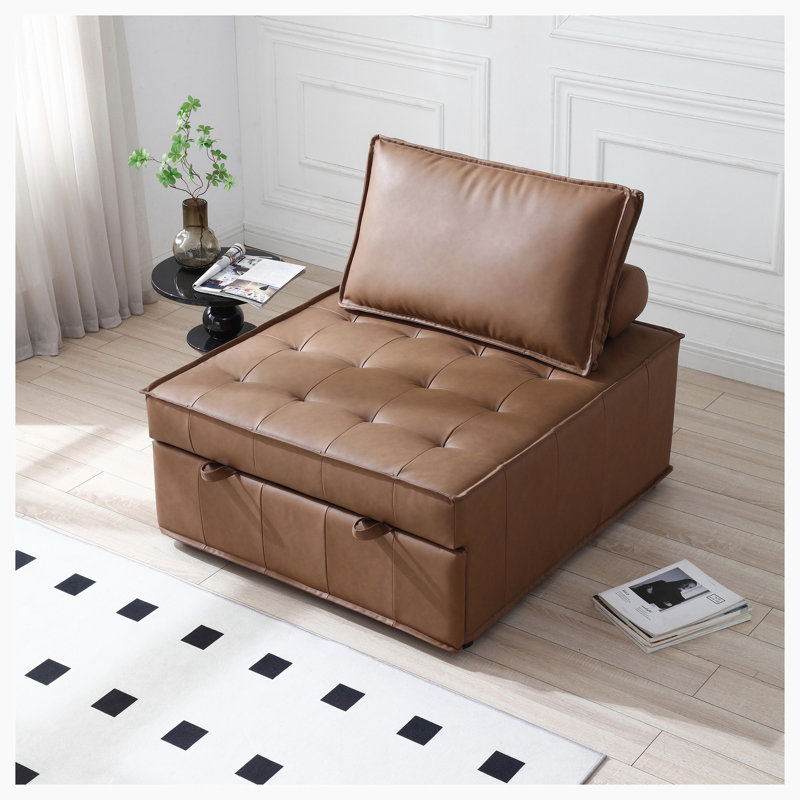 39 po de large, Similicuir brun