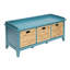 Banc 3 chambres dans la teinte sarcelle - beaucoup de rangement et 3 tiroirs en bois tendance, option d'espace