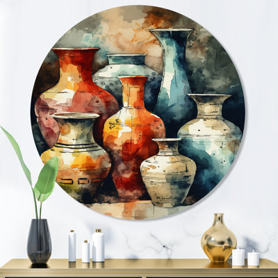 Poterie bohème orange et verte