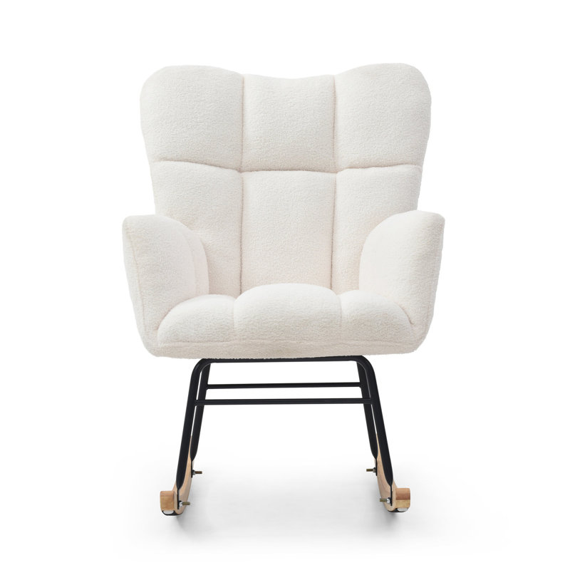 Chaise berçante respirante avec rembourrage pour la détente, Beige