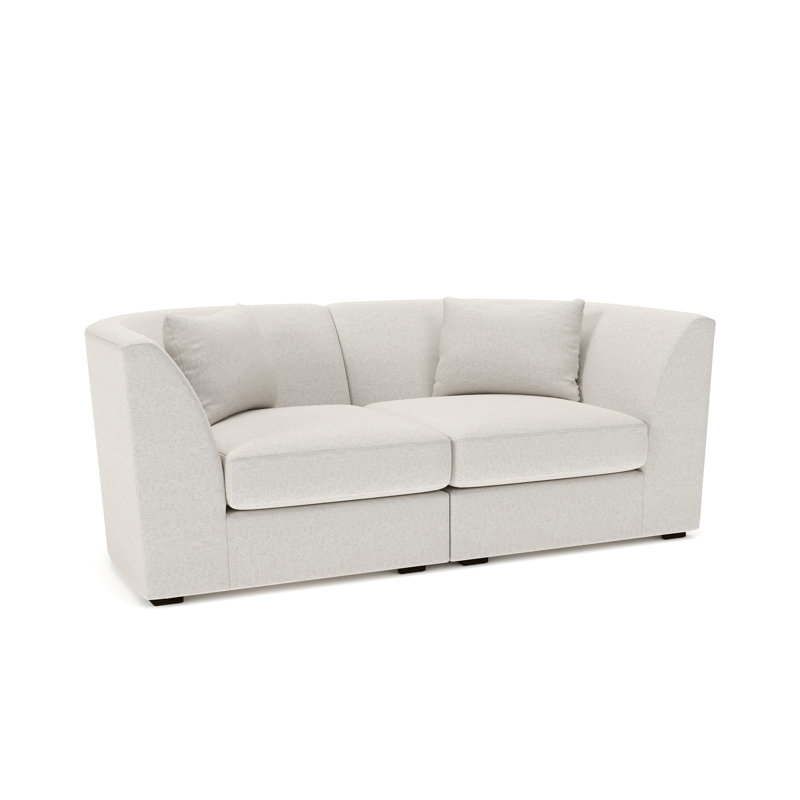 Krista 2-PC Curved Sofa, Macarena Light Gray Basketweave